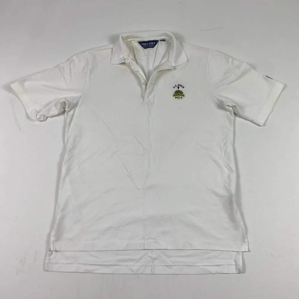 Polo‎ Golf Ralph Lauren Polo Shirt Mens Small White U.S. Open Merion 2013 Logo